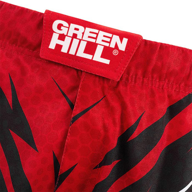 GREEN HILL MMA SHORTS IMMAF APPROVED RED